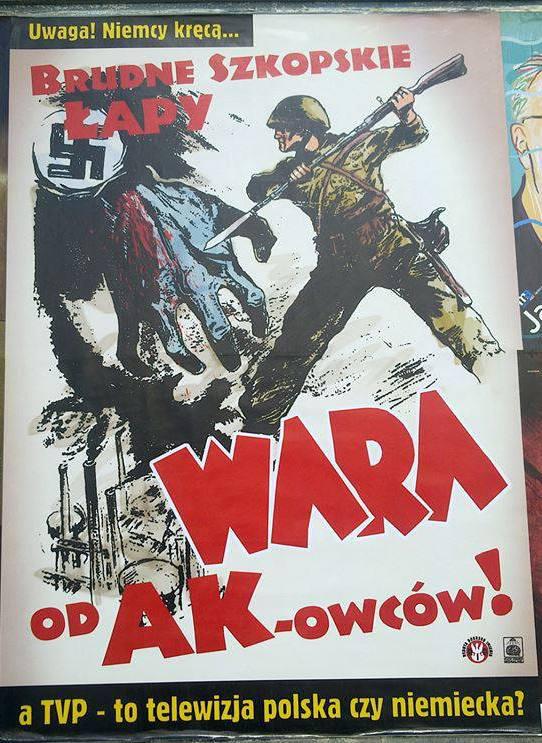 Fig. 10. The poster prepared on the basis of the 1939 anti-nazi propaganda as a protest to the presentation of the series Unsere Mütter, Unsere Väter” by Polish public television. The question is: TVP – it is Polish or German television?”. 