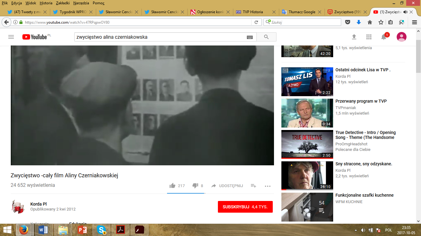 Print screen from the documentary movie Zwycięstwo.