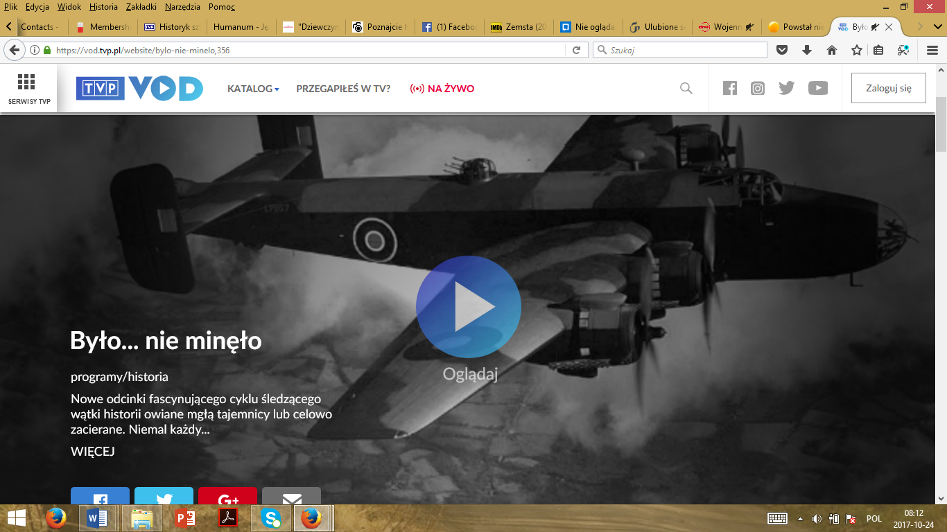 A print screen from the homepage of the series Było, nie minęło… Kronika Zwiadowców Historii.